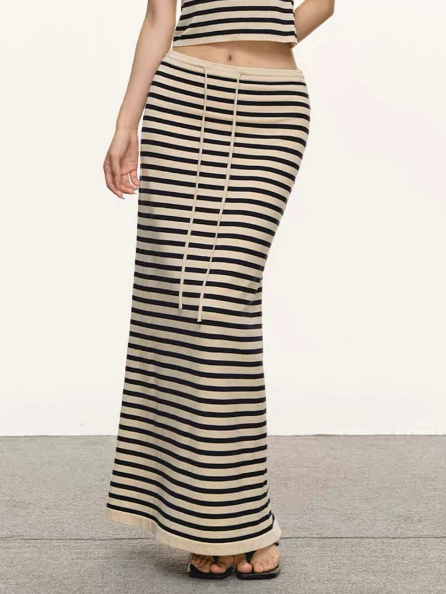 Dynna Stipe Top & Skirt Set