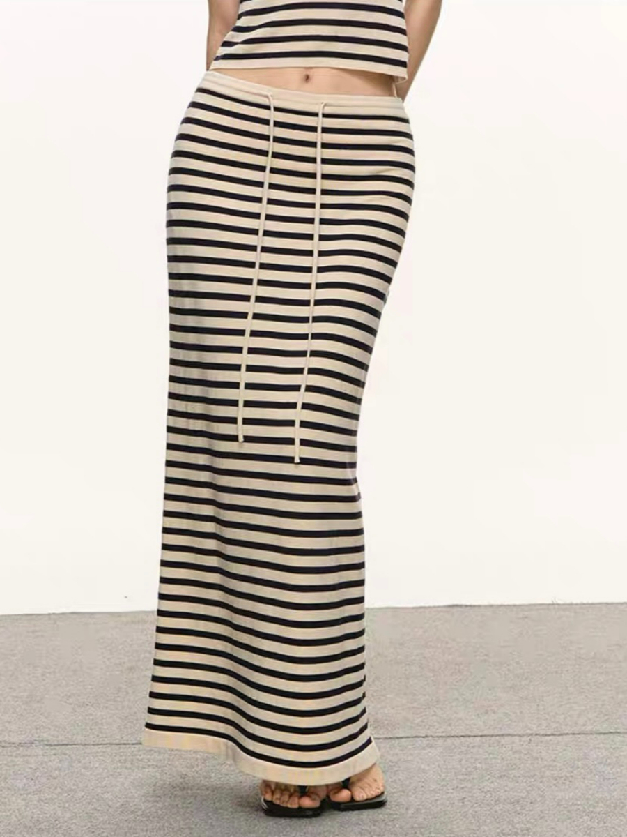 Dynna Stipe Top & Skirt Set