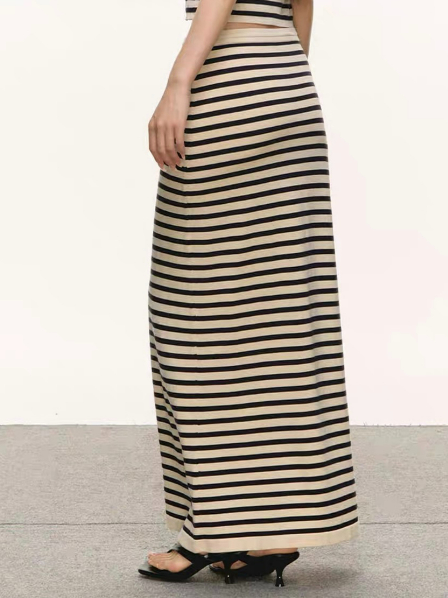 Dynna Stipe Top & Skirt Set