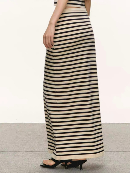 Dynna Stipe Top & Skirt Set