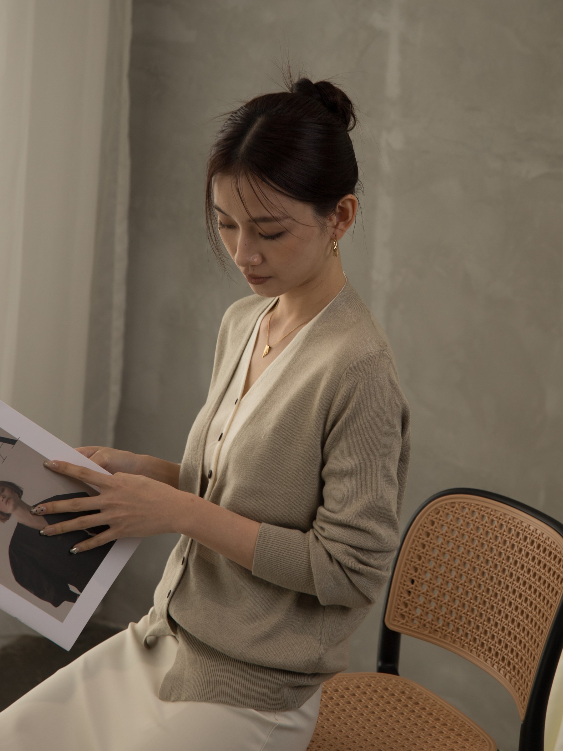 Ogna Fake Two Piece Knit Cardigan-The Black Bow-