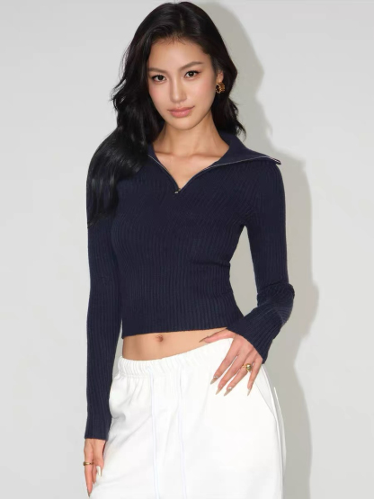 Brendy Collar Knit Top-The Black Bow-