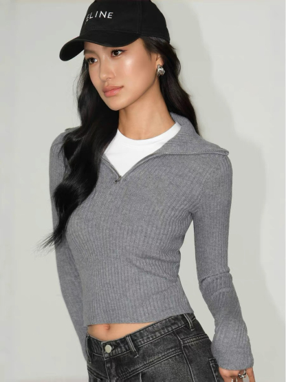 Brendy Collar Knit Top-The Black Bow-
