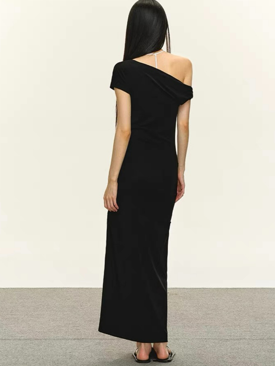 Daniela Asymmetric Shoulder Bodycon Dress