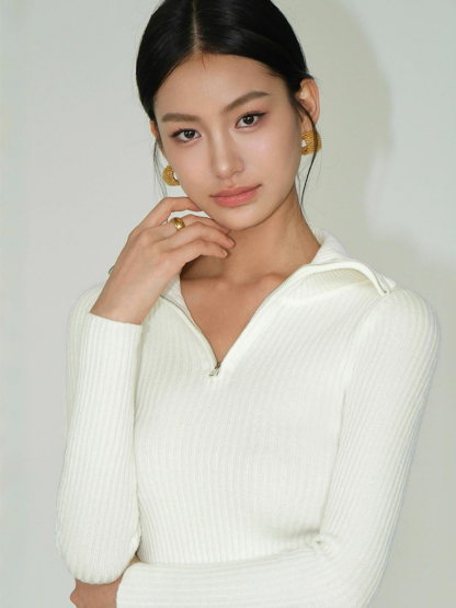 Brendy Collar Knit Top-The Black Bow-
