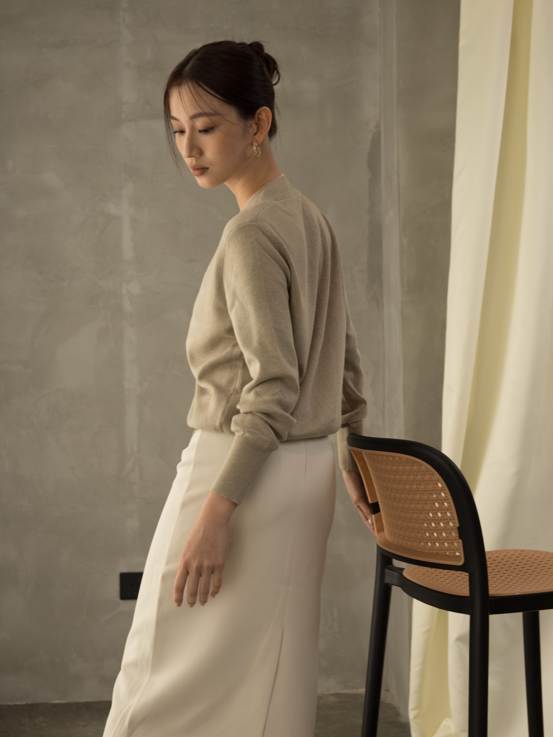 Ogna Fake Two Piece Knit Cardigan-The Black Bow-