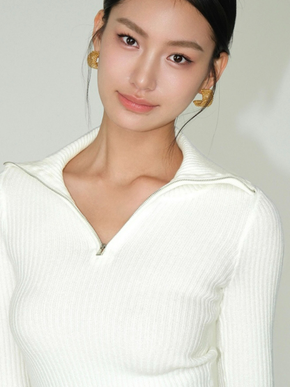 Brendy Collar Knit Top-The Black Bow-