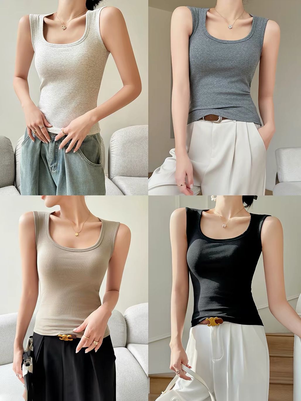 Elliot Scoop Neck Padded Top