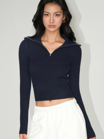 Brendy Collar Knit Top-The Black Bow-