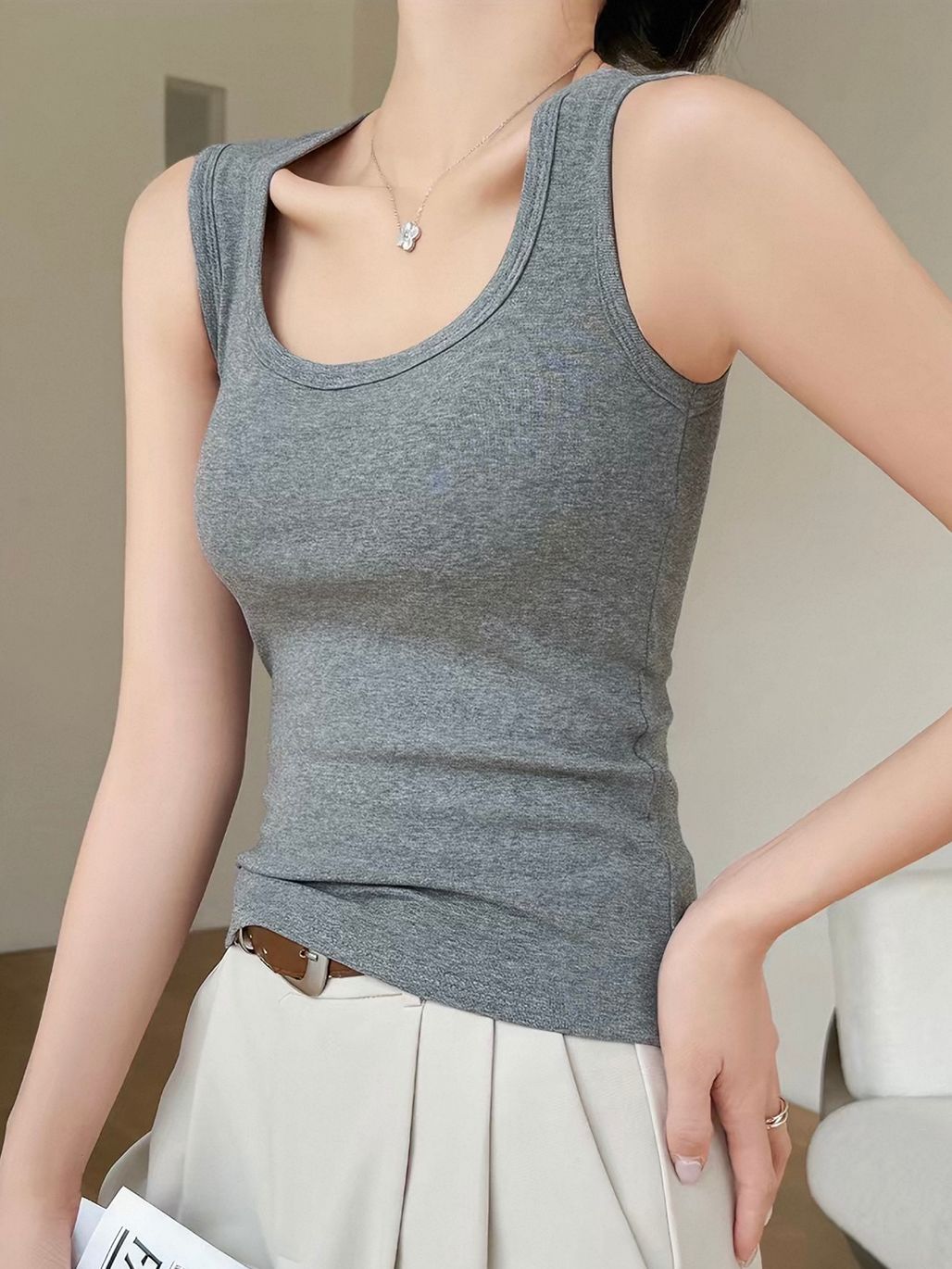 Elliot Scoop Neck Padded Top