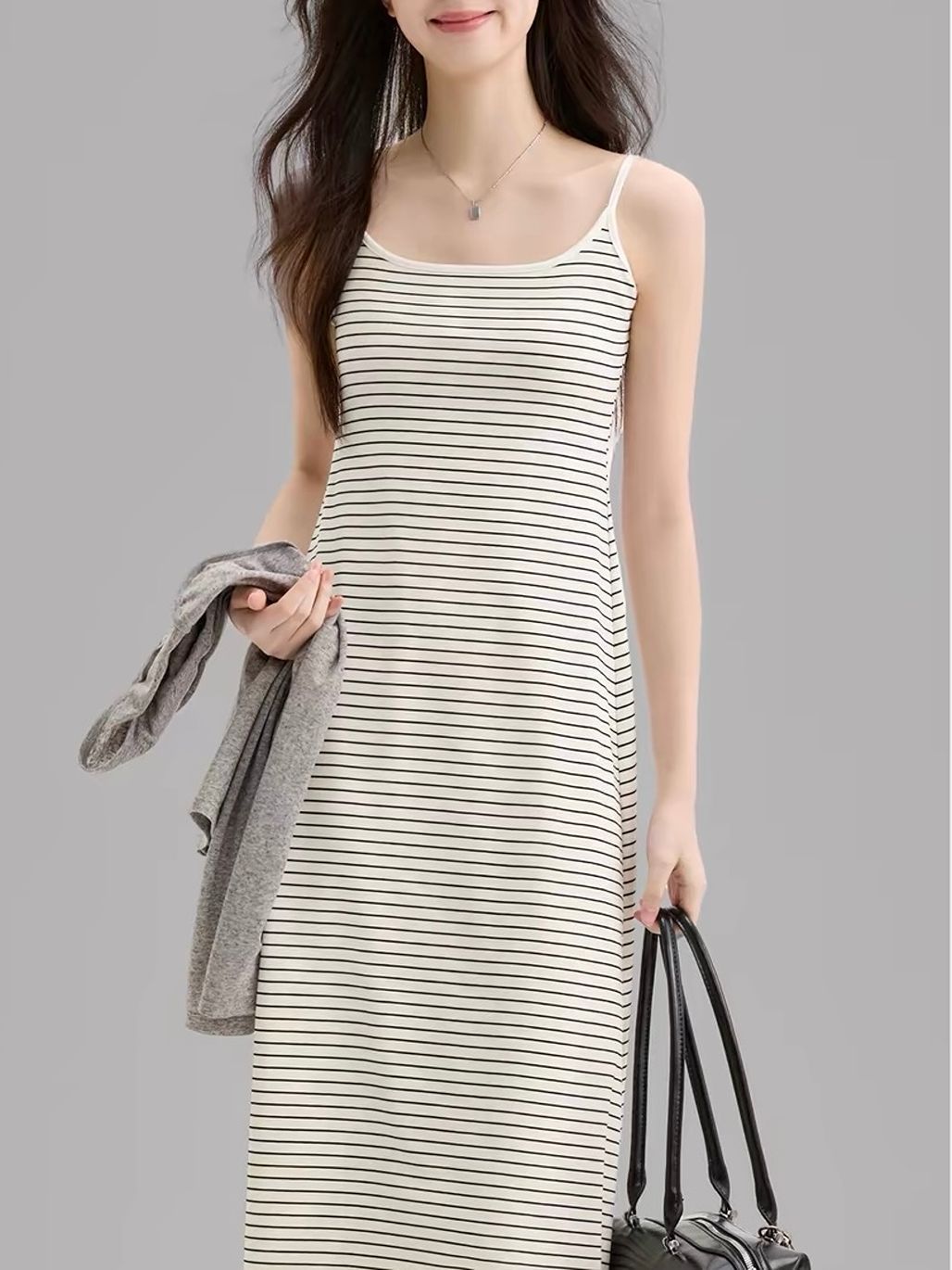 Ellise Stripe Padded Cami Dress