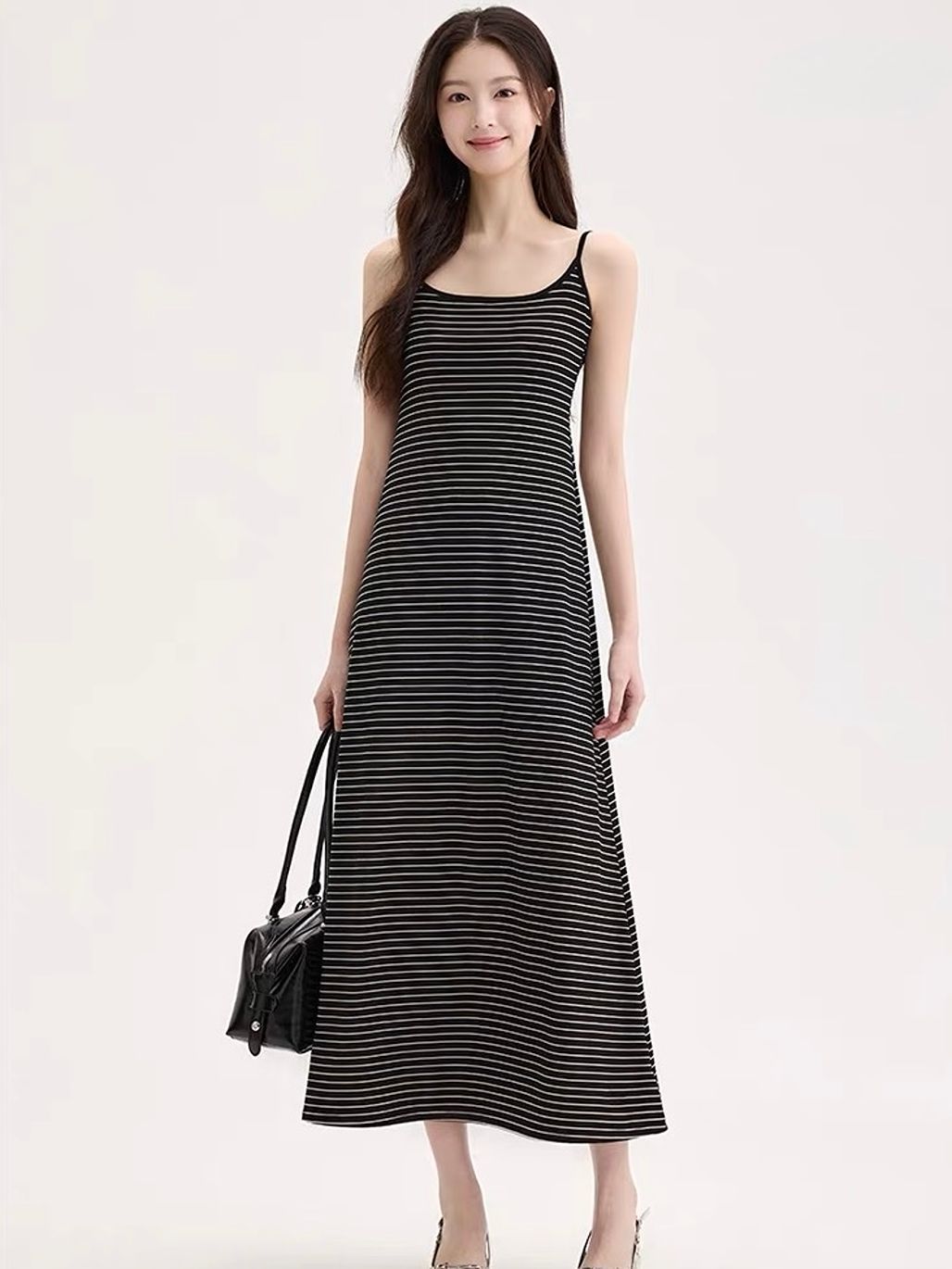 Ellise Stripe Padded Cami Dress