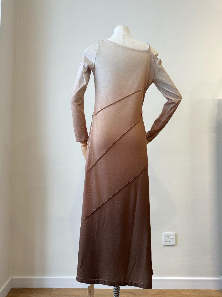Lany Asymmetric Shoulder Gradient Color Dress (Discounted-S size)