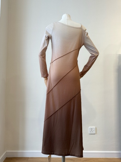 Lany Asymmetric Shoulder Gradient Color Dress (Discounted-S size)