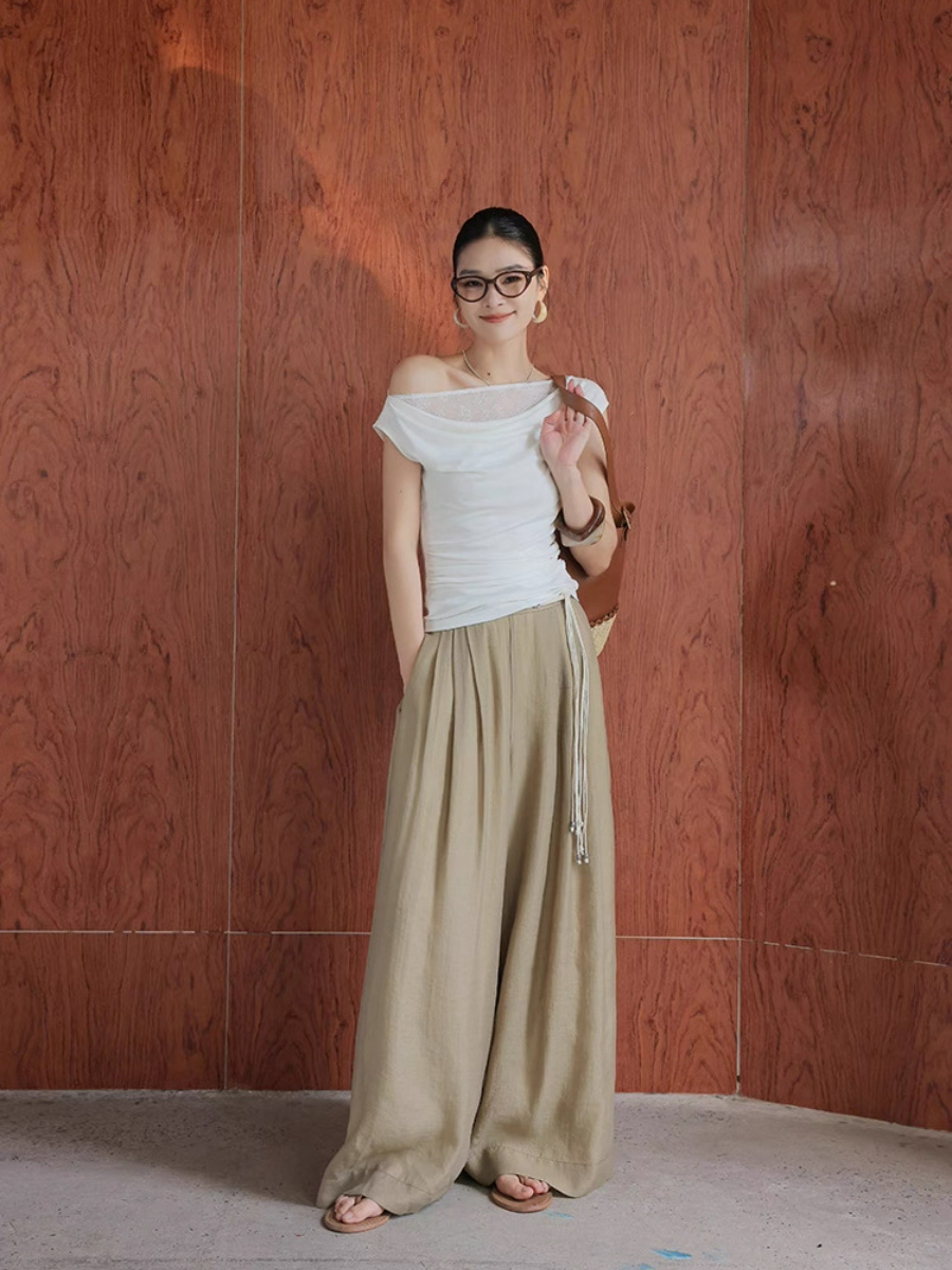 Monroe Lace Trim  One Shoulder Top