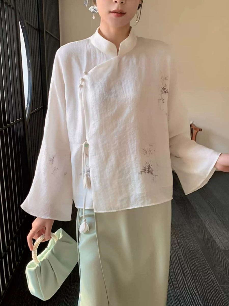 Yu Ai Long Sleeve Oriental Top & Skirt