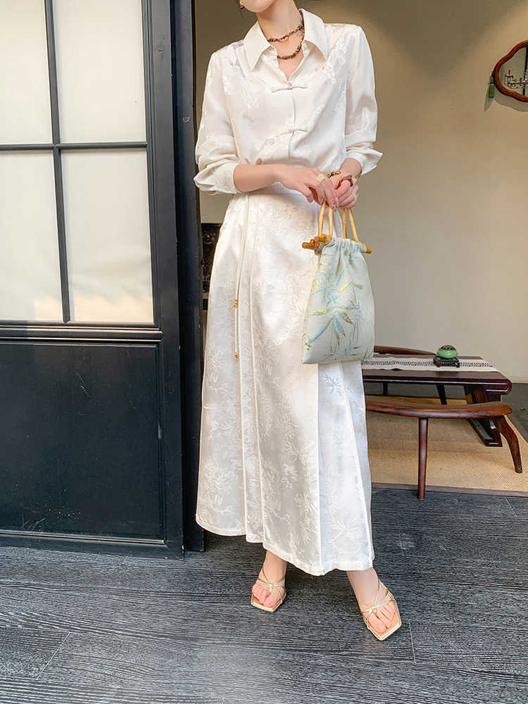 Zhou Hua Oriental Shirt & Skirt Set-The Black Bow-