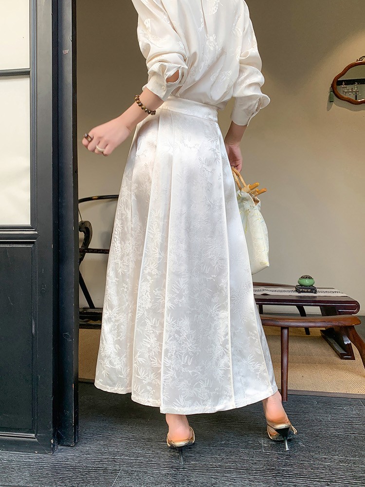 Zhou Hua Oriental Shirt & Skirt Set-The Black Bow-