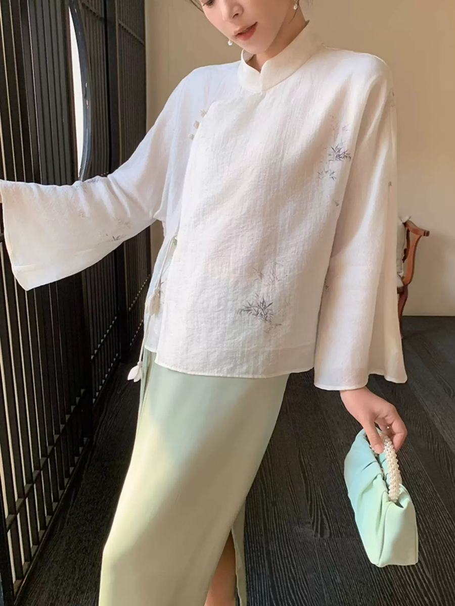 Yu Ai Long Sleeve Oriental Top & Skirt