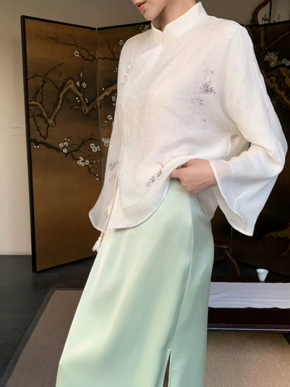 Yu Ai Long Sleeve Oriental Top & Skirt