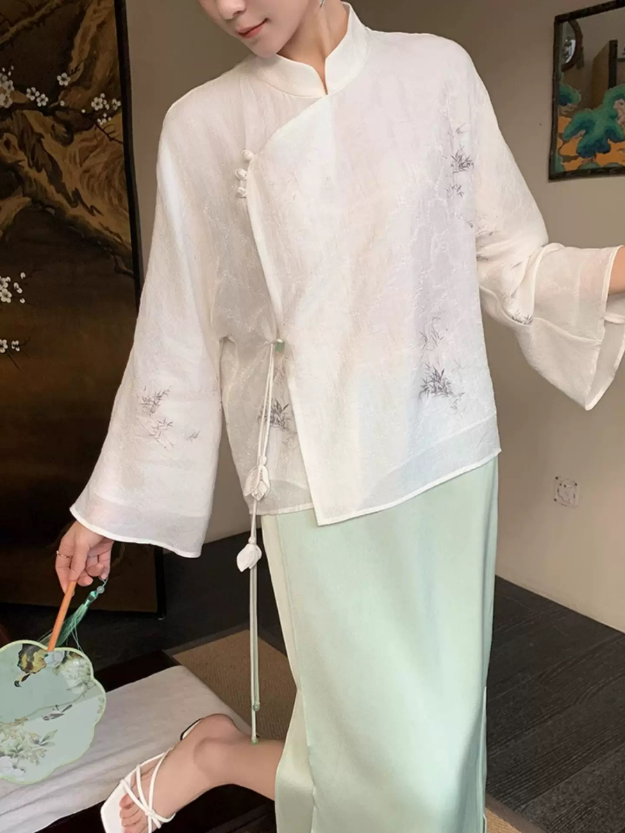 Yu Ai Long Sleeve Oriental Top & Skirt