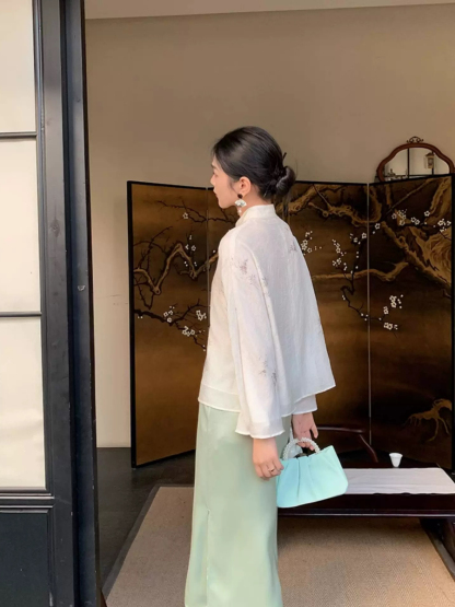 Yu Ai Long Sleeve Oriental Top & Skirt