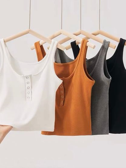 Eira Buttoned Knit Top (Non-Padded)