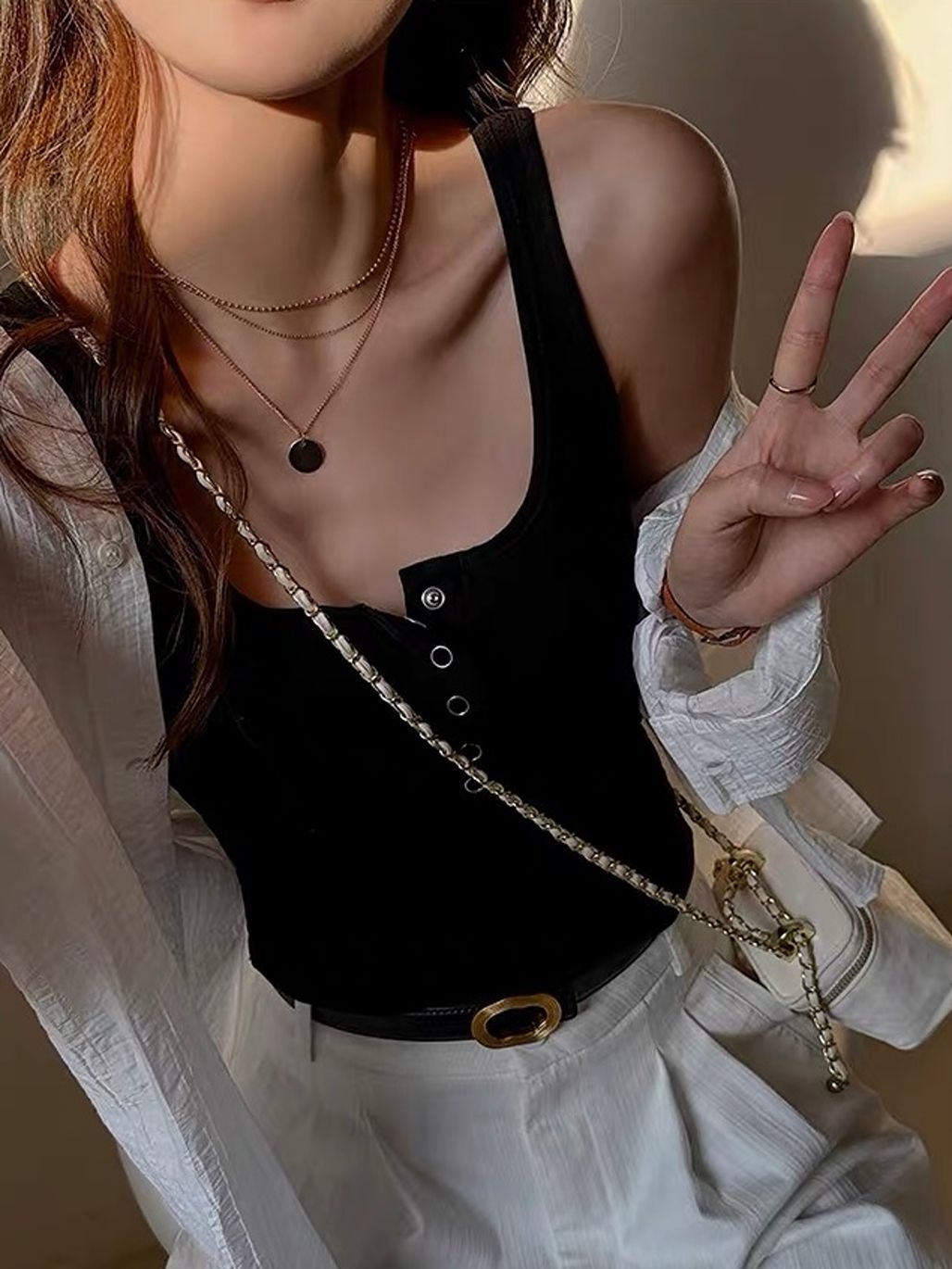 Eira Buttoned Knit Top (Non-Padded)
