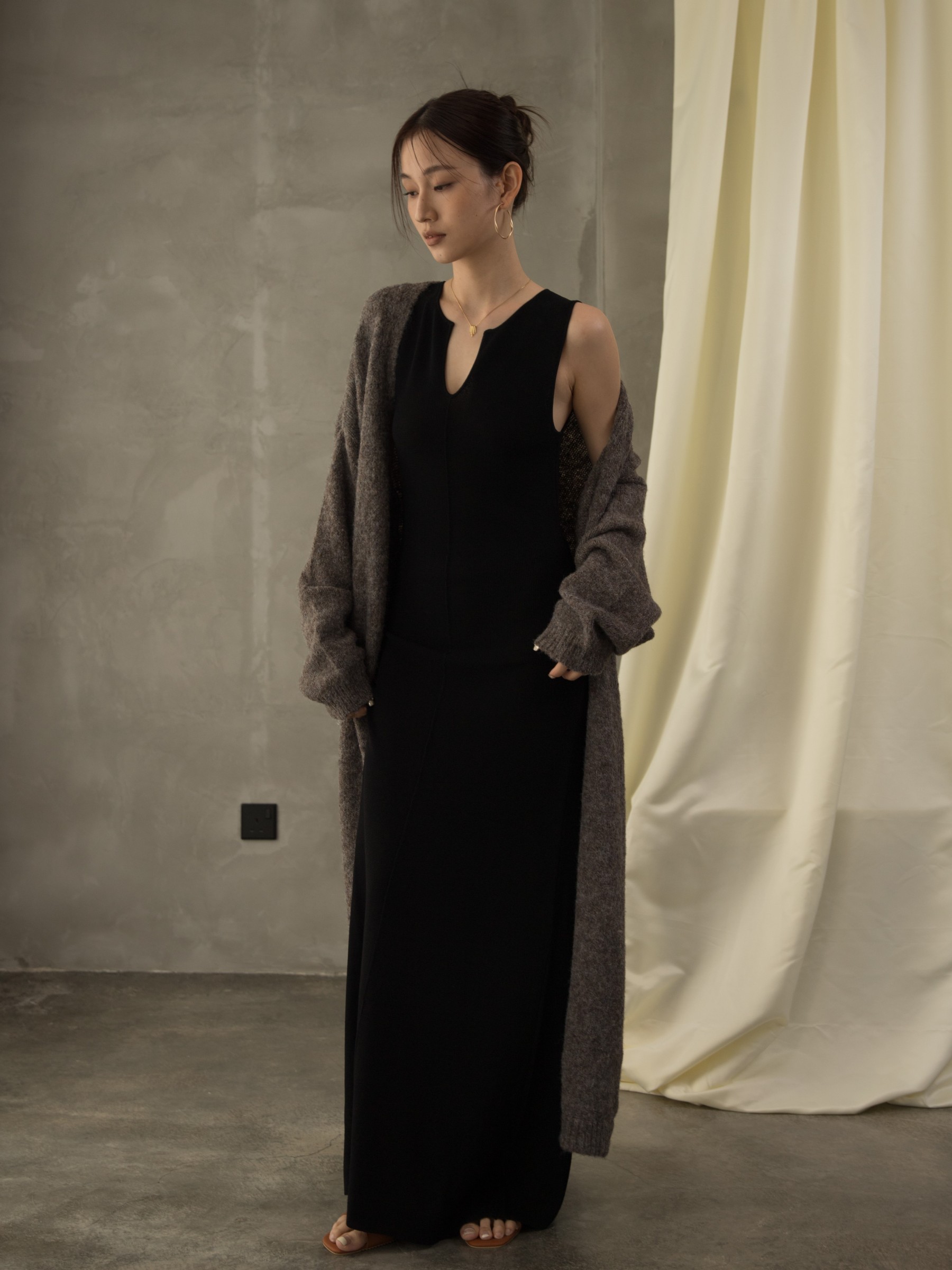 Gaspard V-Neck Maxi Dress (Discounted-Free Size)-The Black Bow-