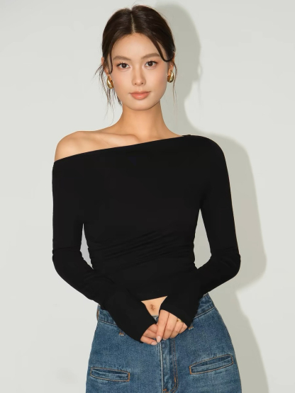 Brennda One Shoulder Top-The Black Bow-