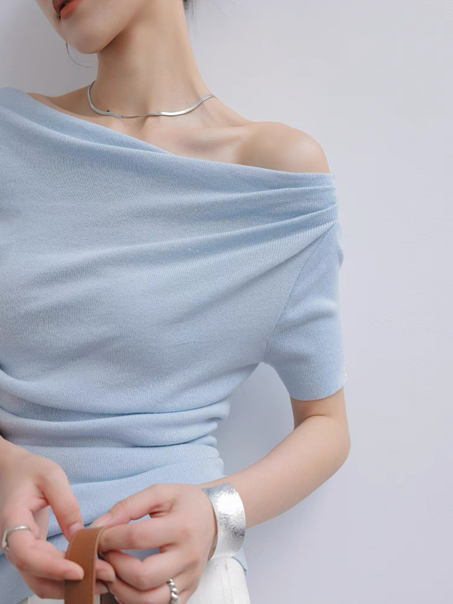 Mandya Mid Sleeve One Shoulder Top