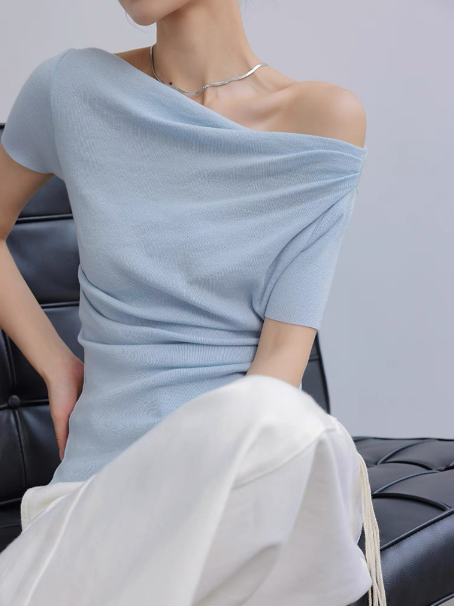 Mandya Mid Sleeve One Shoulder Top