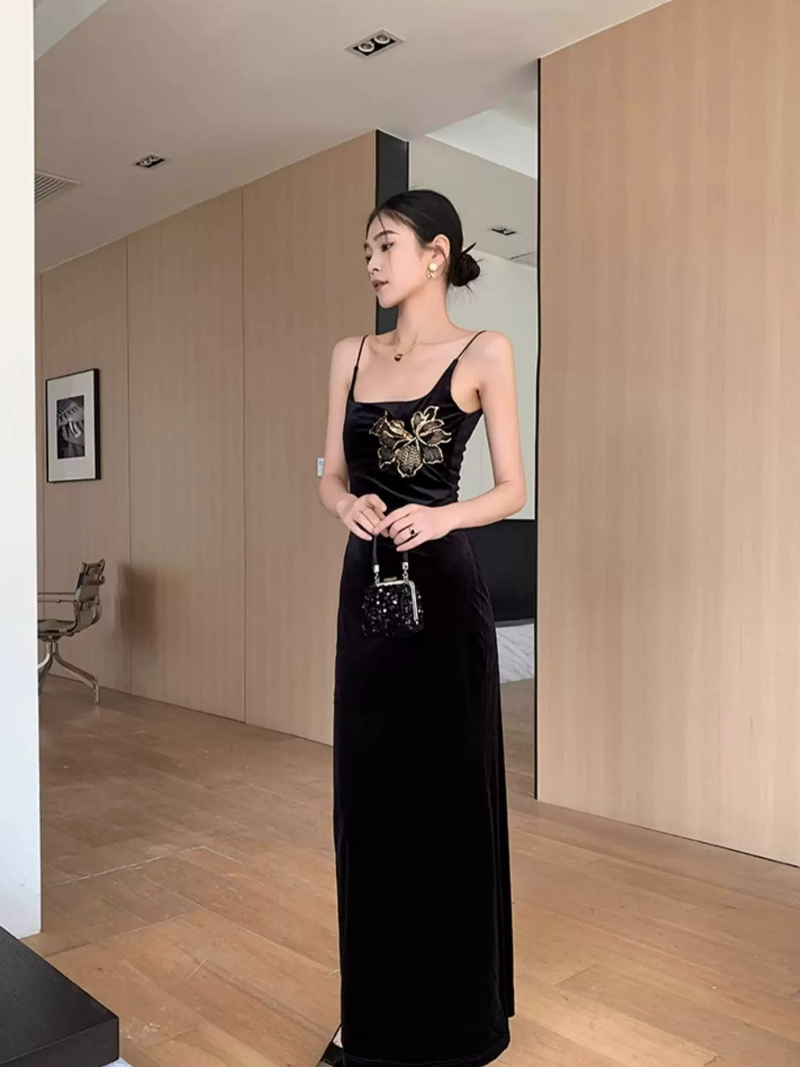 Yu Cha Velvet Cami Dress