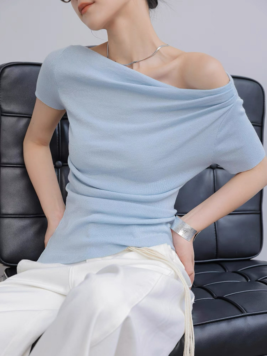 Mandya Mid Sleeve One Shoulder Top