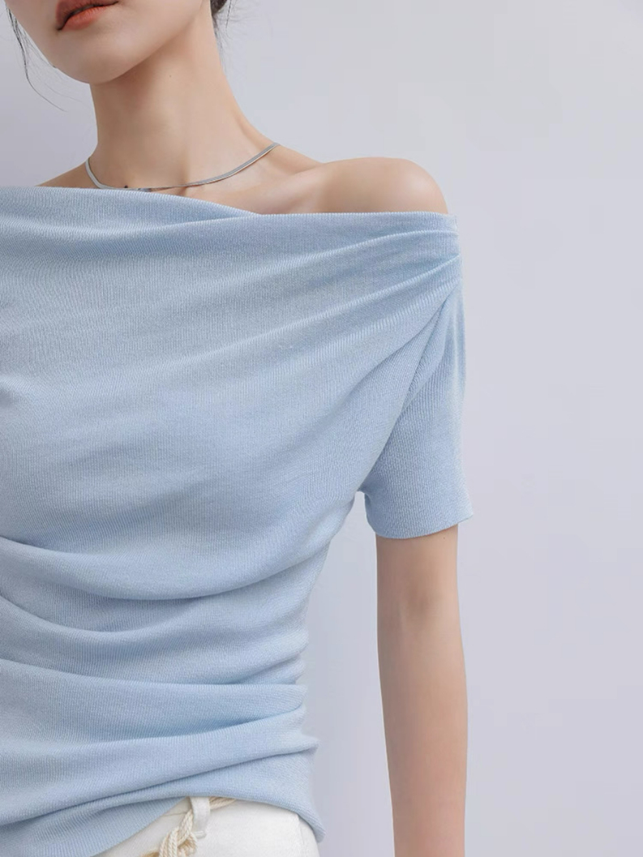 Mandya Mid Sleeve One Shoulder Top