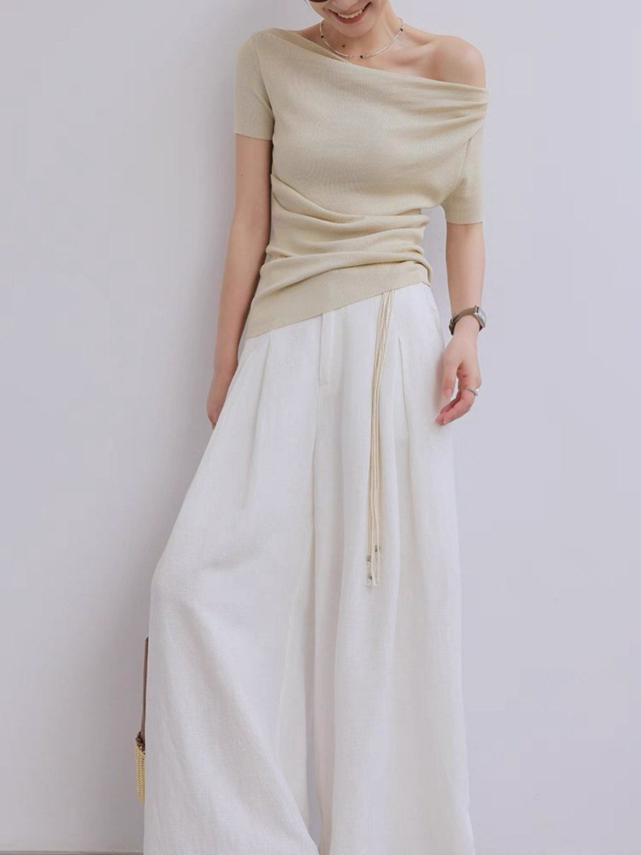 Mandya Mid Sleeve One Shoulder Top