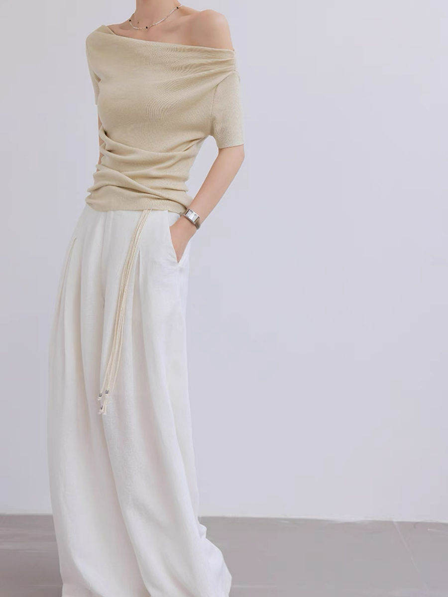 Mandya Mid Sleeve One Shoulder Top