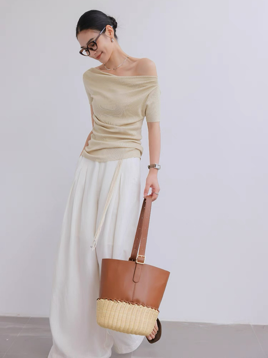 Mandya Mid Sleeve One Shoulder Top