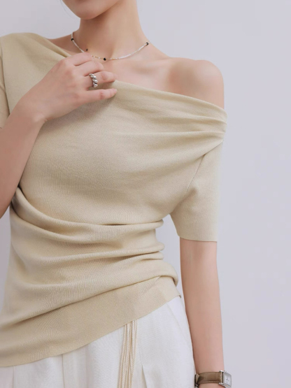 Mandya Mid Sleeve One Shoulder Top