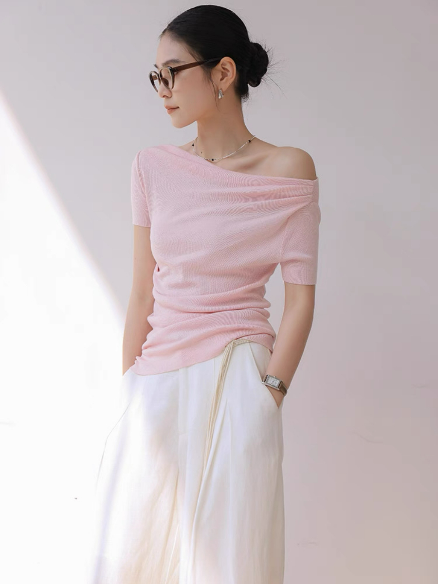 Mandya Mid Sleeve One Shoulder Top