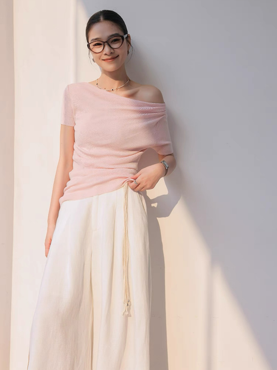 Mandya Mid Sleeve One Shoulder Top