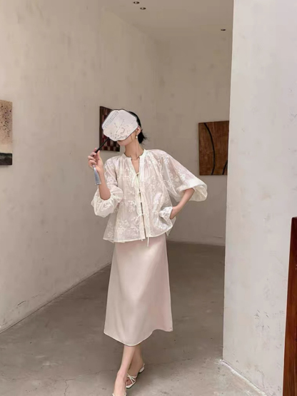 Yu Chu Delicate Embroided Sheer Top