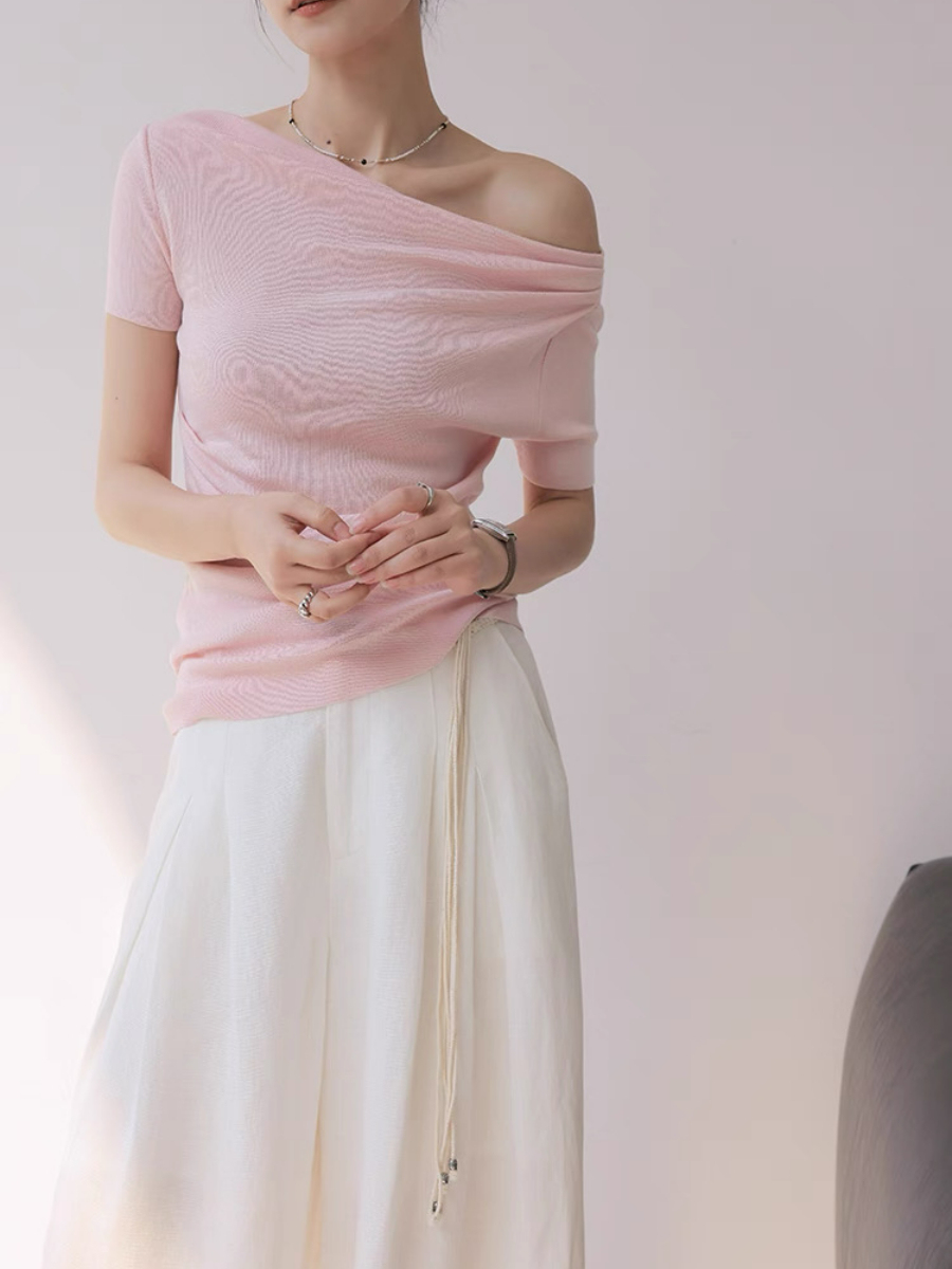 Mandya Mid Sleeve One Shoulder Top