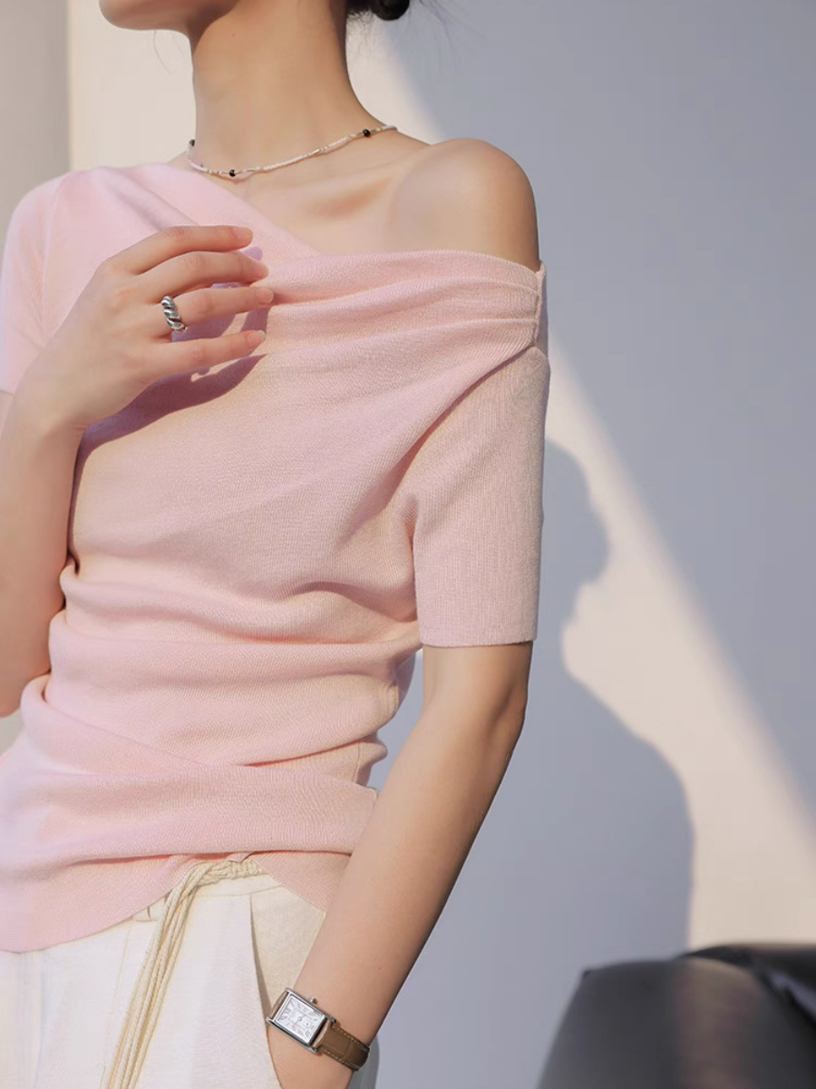 Mandya Mid Sleeve One Shoulder Top