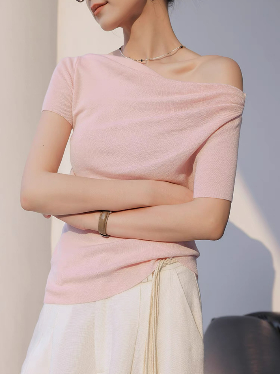 Mandya Mid Sleeve One Shoulder Top
