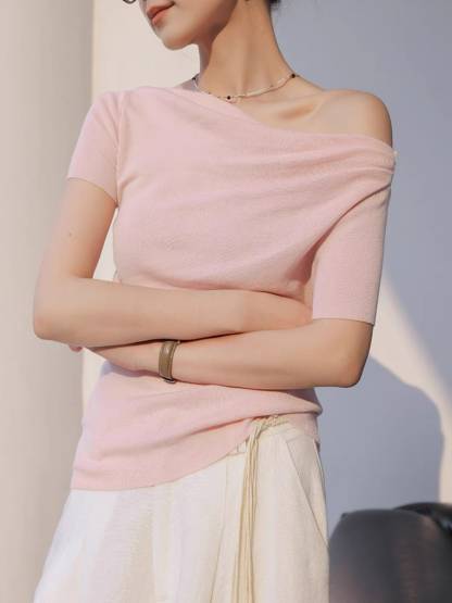 Mandya Mid Sleeve One Shoulder Top