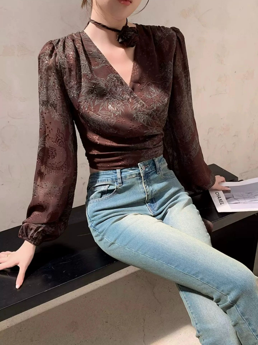 Yu Da Floral Wrap Top