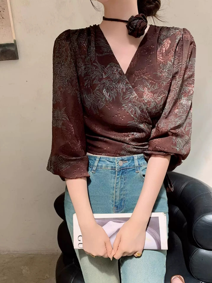 Yu Da Floral Wrap Top