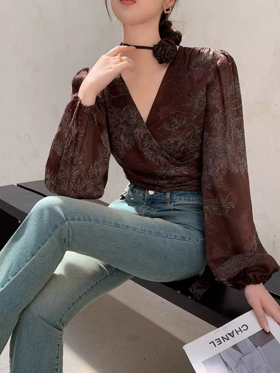 Yu Da Floral Wrap Top