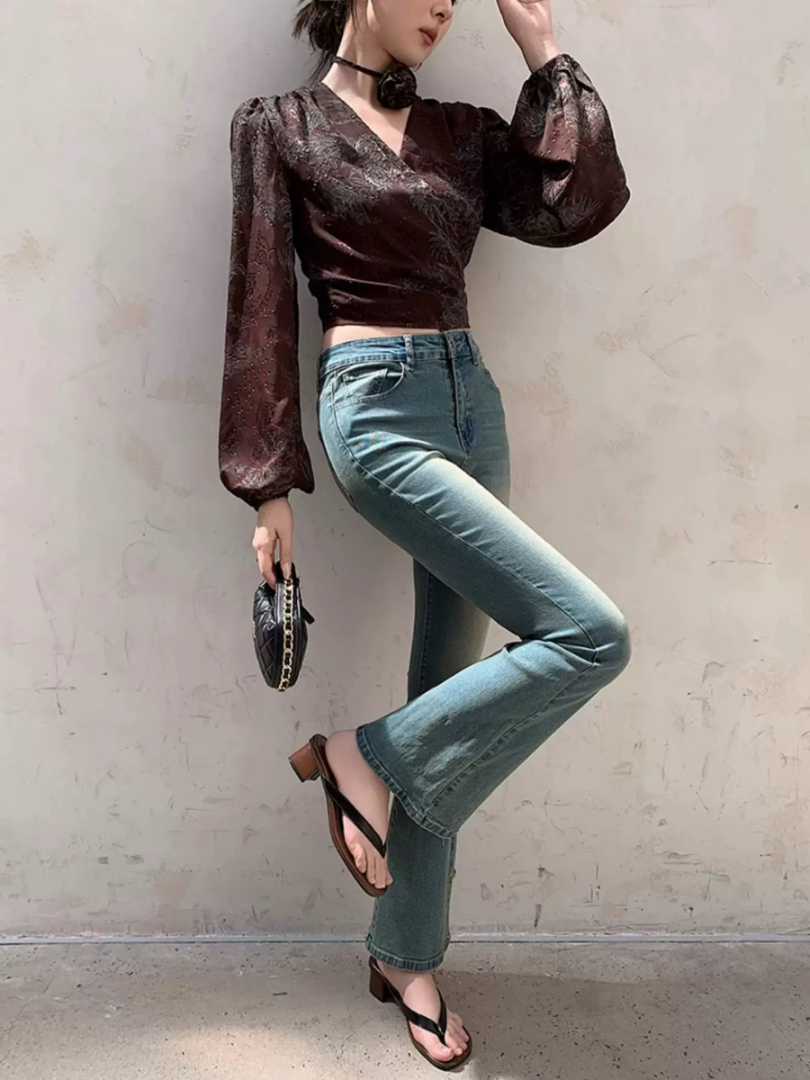 Yu Da Floral Wrap Top